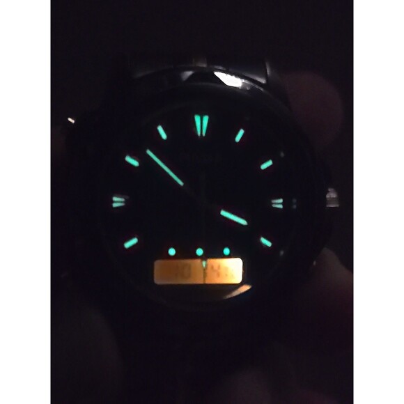 Pulsar by Seiko V0720050 Alarm Chrono Ana Digi Watch Black Gold Mens New Battery - Picture 13 of 13